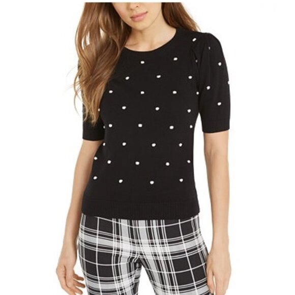 Maison Jules Textured Polka Dot Sweater - Picture 1 of 5